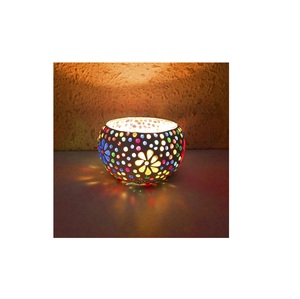 เชิงเทียนทีไลท์กระเบื้องโมเสคแบบโรแมนติก,เชิงเทียนสำหรับเทียนทีไลท์แฮนด์เมดแตกสำหรับตกแต่งงานแต่งงาน - Product Image 1