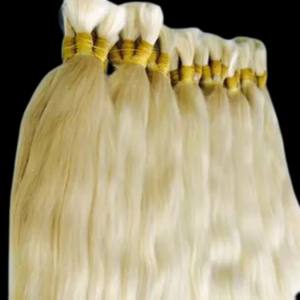 Extensions en vrac de cheveux Remy indiens blonds naturels de haute qualité mèches dessinées simples Extension indienne vierge de cheveux humains à faible taux - Product Image 2