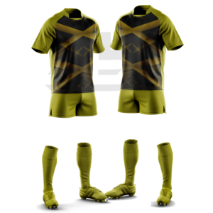 Uniforme de rugby haut de gamme, maillot et short personnalisés imprimés, respirant, durable, séchage rapide, coupe-vent, 100% polyester, col en V, vêtements de sport - Product Image 6