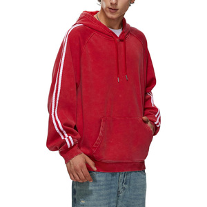 Sweat à capuche unisexe en coton 100% délavé à l'acide, logo personnalisé, poche surdimensionnée, respirant, automne, lettre en polaire, haute qualité - Product Image 5