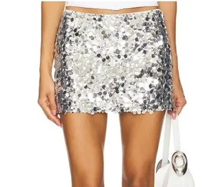 Top Tier Premium Women's Summer Mini Sequins Skirts Slim Fit Cotton <b>Pencil</b> Skirt for Daily, Travel, Parties - Product Image 4