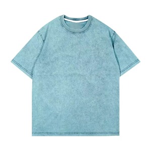 Personalizado de gran tamaño fabricante Casual Vintage peso pesado de alta calidad 100% algodón lavado ácido Sun Faded camisetas - Product Image 4