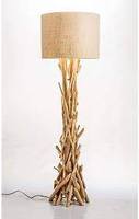 Lampes de table en gros pour hôtels et maisons, design bois flotté, style ferme, corps en bambou, abat-jour en bois, LED E26, intensité variable, couleur personnalisable