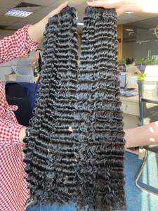 Haute qualité cambodgien cuticule alignée Remy cheveux armure vague profonde deux brins trame unique prix d'usine Extensions de cheveux humains - Product Image 2