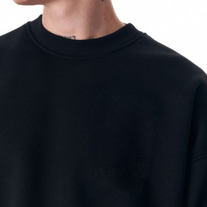 2025 Otoño/Invierno liso de marca de moda sudadera de hombre tejido de Color sólido cuello suelto en blanco Casual diseño de felpa para ropa de calle - Product Image 3