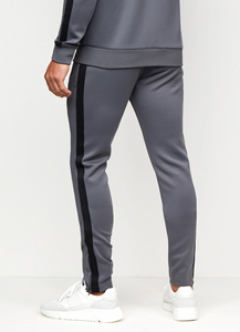 Survêtement d'entraînement en polaire brodé pour hommes, ensemble de deux pièces pour le jogging d'hiver, teint en plaine - Product Image 2