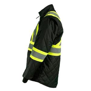 Chaqueta resistente de invierno con capucha de seguridad negra impermeable Chaqueta con logotipo personalizable de alta visibilidad - Product Image 3