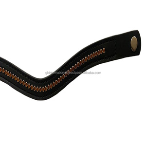 Meilleure vente, design personnalisé, 1 rangée de cristaux ronds diamant bling chaîne incrustée canal vide en cuir, bande de sourcils de cheval en épi complet - Product Image 1