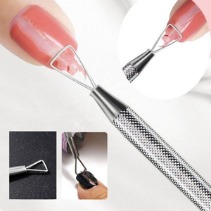 Repousse-cuticules professionnel en acier inoxydable pour manucure des doigts, outil à ongles durable au design triangulaire - Product Image 6