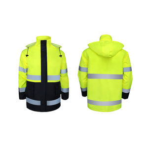 Tela Oxford 300D con revestimiento de PU, conjunto de chubasquero reflectante impermeable de alta visibilidad, ropa de trabajo reflectante, varios colores - Product Image 4