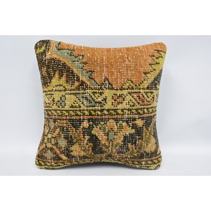 Luxury Gold Bohemian Kantha Patchwork Wool <b>Bolster</b> <b>Pillow</b> 12x12 Inch Eco-Friendly Non-Slip Removable Washable Embroidered Floral - Product Image 1