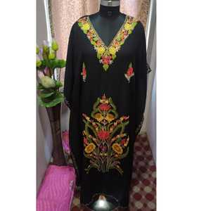 Femmes longue été décontracté motif fleuri brodé Abaya caftan à manches longues robe musulmane traditionnelle pour les mariages cachemire - Product Image 4