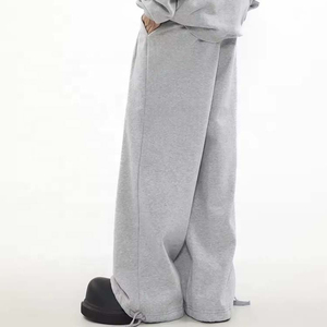 2025 nouveauté personnalisé hommes ample jambe large coton jambe droite pantalon de survêtement longue évasée hommes pantalons lavés - Product Image 3