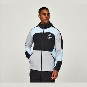 เสื้อแจ็คเก็ตกันลมแบบมีซิปสำหรับผู้ชาย วิ่งได้ กันฝน กันน้ำ ระบายอากาศได้ดี มีฮู้ดพับเก็บได้ - Product Image 6