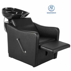 Fauteuil de lavage de cheveux professionnel noir durable de style contemporain avec bac intégré pour salon de coiffure et spa à Smartspace - Product Image 1