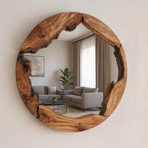 Espejo de Pared de Madera Hecho a Mano de Primera Calidad para Decoración del Hogar, Preparación de Maquillaje e Interiores Elegantes Disponible para la Venta - Product Image 5