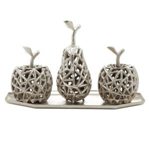 Sculpture décorative pour la maison à prix impressionnant, forme ronde, texture unique et fantaisie, design argenté brillant poli, robuste - Product Image 2