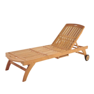 Sun lounger made of teak wood with a simple modern style made of environmentally friendly teak wood that is durable and anti-rot - Product Image 2