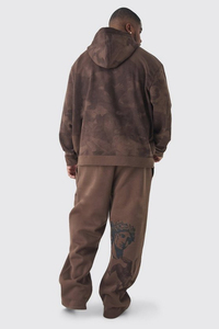 Conjunto Deportivo de Invierno 2025 para Hombre, 100% Algodón, Transpirable, Lavado Ácido, Ligero, con Logotipo Serigrafiado, Pantalón Acampanado y Sudadera con Cremallera - Product Image 2