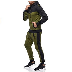 Custom Sweatpants and Hoodie Set Full Zip Color Block Workout Sports Track <b>Suit</b> Tracksuits <b>Men</b> Jogging Fitness Running - Product Image 4