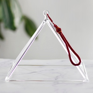 Bol chantant en quartz Mountain Rain 3'' 14'' <span class=keywords><strong>Pyramide</strong></span> Instrument de thérapie sonore et de méditation avec marteau gratuit - Product Image 3