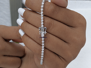 Elegante Pulsera de Diamantes Cultivados en Laboratorio, Oro Blanco de 10K, Certificación IGI, Diseño de Eternidad Completa, 2.60CT, 2mm, VVS, para Mujer - Product Image 2