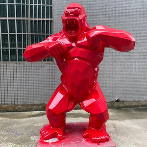 Custom Outdoor Decoration Life Size Fiberglass Geometry <strong>Statue</strong> <strong>Large</strong> Size Geometric Gorilla King Kong Sculpture for Garden - Product Image 6
