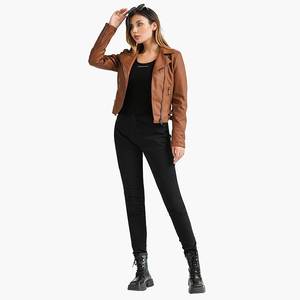 Vêtements décontractés Produit de meilleure qualité Dernier style en couleur marron Vêtements de mode Veste en cuir véritable respirante pour femmes - Product Image 5