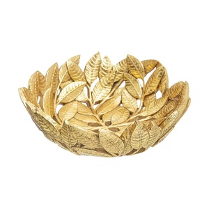 Bol de service en aluminium à Double feuille, nouveau Style bol décoratif en métal pour salade de fruits bol moderne en laiton doré à vendre - Product Image 6