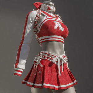 Uniforme de Animadoras con Rayas OEM, Top Deportivo de Manga Larga para Mujer, Vestido de Animadoras para Damas - Product Image 4