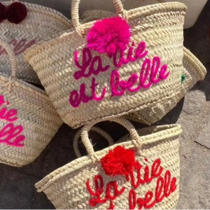 Personalized Straw Moroccan Basket,bridal <b>Shower</b> <b>Bags</b>,customized Straw <b>Bag</b> - Product Image 1
