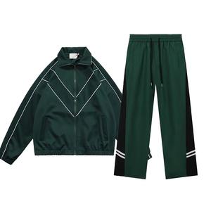 2025 moda logotipo personalizado tecnología poliéster Otoño Invierno Top marca de moda 2 uds Casual algodón grueso reflectante hombres chándal - Product Image 1