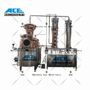 Ace Stills 1000L Industrial Copper Moonshine Still Pot Onion Head Swan Neck Distillation Wine Distilling Equipment