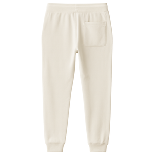 Men White French Terry Joggers 100% Luxury Organic Cotton Pre Shrunk GOTS Certified Premium Comfortable Tapered Fit <b>Sweatpants</b> - Product Image 2