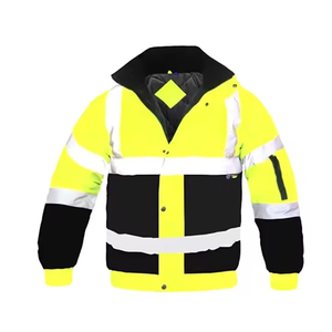 Chaqueta de trabajo de construcción de alta visibilidad para hombre, ropa de trabajo de seguridad reflectante suministrada por fábrica, abrigo, ropa de seguridad de algodón de alta visibilidad - Product Image 1