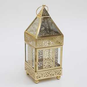 2025 Gold Moroccan Mini <b>Candle</b> Lantern with Designer Cutwork Hanging and Table Decorations Lanterns - Product Image 1