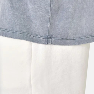 Camiseta Casual de Algodón para Hombre, Tela Suave, Corte Relajado, Lavado Ácido, Sensación Ligera, Logotipo Personalizado, Precio de Fábrica al por Mayor - Product Image 6