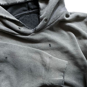 Sudaderas con capucha desgastadas de peso pesado de algodón de rizo francés de gran tamaño Hip Hop personalizado lavado con ácido sudaderas con capucha desgastadas - Product Image 4