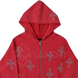 Ropa de entrenamiento Cómoda Cremallera Hombres Rhinestone Chándal Jogging Wear Ropa Hombres Rhinestone Chándales - Product Image 4