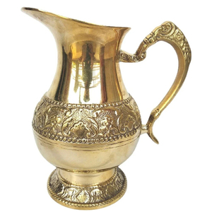 Recién llegado, jarra de latón para servir agua, jarra con asa, teteras y teteras más vendidas, compra de fabricante indio - Product Image 1