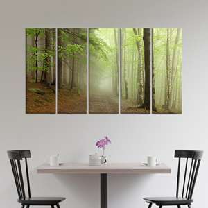 ทิวทัศน์ธรรมชาติอันงดงาม: ภาพพิมพ์บนผ้าใบสุดหรู ชุดผ้าใบ 5 ชิ้น - Product Image 1