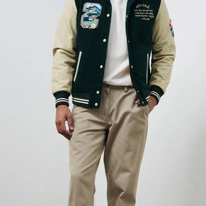 Meilleures ventes Vestes en laine brodées High Street pour hommes Vestes pour hommes College Leather Sleeves Custom Baseball Letterman - Product Image 5