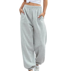 Women High Quality Oversized <b>Thick</b> Fleece Sweatpants Breathable Flat Front Winter Baggy Joggers Warm Casual Streetwear - Product Image 4