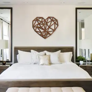 Tenture murale Art mural décoratif en forme de coeur Couleur noire Revêtement en poudre Aluminium mural Arts décoratifs pour la maison - Product Image 3