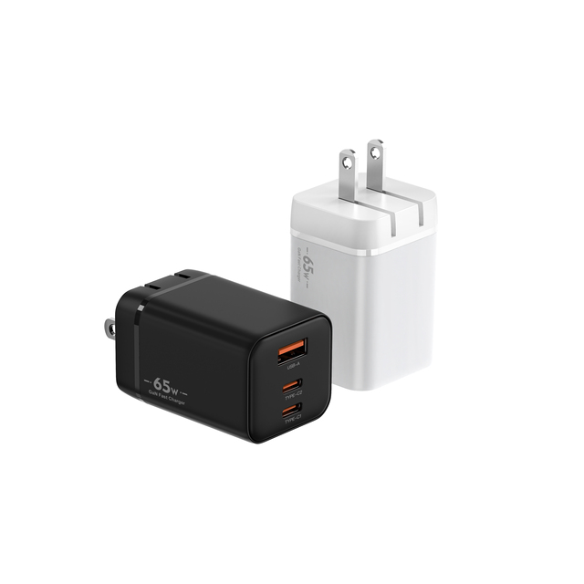 65W USB C Charger 3-Port GaN Fast Charging Wall Adapter PPS/PD 3.0 for iPhone 16/15 Series Travel Charger & Adapter