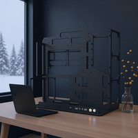 Socooler SOC-AP-Y Mid Tower ATX Aluminum PC Gamer Open Case Side Panel Window RTX 5080 GPU Support Black Dual Cooling Computer