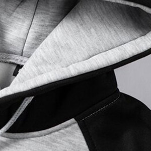 Color sólido Otoño-Invierno High Street Retro 100% Algodón Fleece Distressed Edge Sudadera con capucha suelta con logotipo personalizado para hombres - Product Image 4