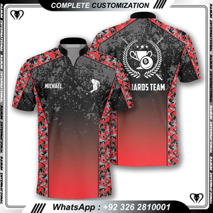 Chemises de billard en jersey personnalisé respirant à impression par sublimation pour hommes - Product Image 2