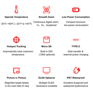 WOLF 6M 열화상 스코프 640x512 (50Hz) 선택적 LRF 장거리 탐지 적외선 야간 투시 단안경 사냥용 - Product Image 6
