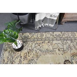 พรมขนแกะสไตล์ตุรกีโบราณขนาด5.6x8.9ฟุตดีไซน์คลาสสิกงานเย็บปะขนสัตว์และวัสดุวิสคอสสำหรับใช้ในห้องนั่งเล่น - Product Image 2